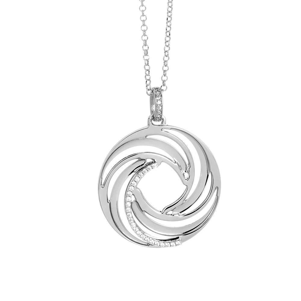 Boccadamo Necklace with a Pendant in Vortex Direction and Zircons
