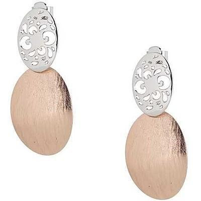 Boccadamo Earrings with double perforated oval and scratched