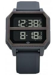 Adidas Men's Archive R2 Digital Gunmetal Rubber Watch Z16 632-00