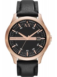 Armani Exchange Men's Black Leather Watch AX2129