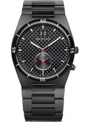 Bering Men's Ceramic Multifunction Carbon Dial Black Stainless Steel Watch 32341-782