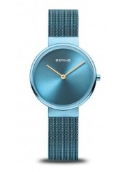 Bering Women's Classic Brushed Blue Stainless Steel Mesh Watch 14531-388