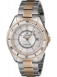Bulova Women's Precisionist Silver Dial Two Tone Stainless Steel Watch 98M113