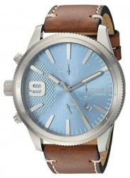Diesel Men's Rasp Chronograph Blue Dial Brown Leather Watch DZ4443