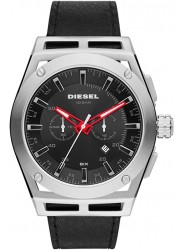 Diesel Men's Timeframe Chronograph Black Leather Watch DZ4543