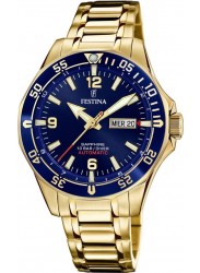 Festina Men's Automatic Blue Dial Gold Stainless Steel Watch F20479/2