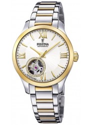 Festina Women's Automatic Skeleton Silver Dial Two Tone Stainless Steel Watch F20489/1