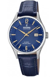 Festina Men's Swiss Made Blue Dial Blue Leather Watch F20007/3