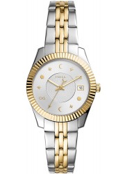 Fossil Women's Scarlette Mini Silver Dial Two Tone Stainless Steel Watch ES5060