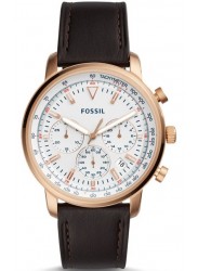 Fossil Men's Goodwin Chronograph White Dial Brown Leather Watch FS5415