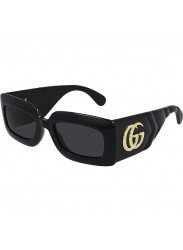 Gucci Women's Rectangular Black Frame Sunglasses GG0811S-001-53