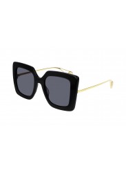 Gucci Women Square Black Frame Gold Metal Sunglasses GG0435S-001-51