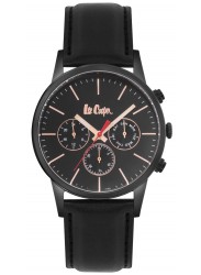 Lee Cooper Men's Chronograph Black Dial Black Leather Watch LC06886.651