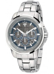 face of Maserati Men's Chronograph Silver Dial Stainless Steel Successo Watch R8873621006