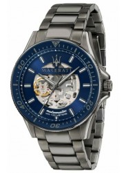 Maserati Men's Sfida Automatic Skeleton Dial Gunmetal Stainless Steel Watch R8823140001