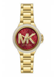 Michael Kors Women's Camille Red Dial Gold Tone Watch MK7196