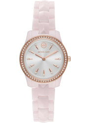 MICHAEL KORS Women's Runway Mercer Quartz Analog Watch with Ceramic Pink Strap MK6841