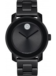 Movado Women's BOLD Iconic Black Ceramic Stainless Steel Watch 3600803