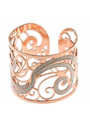 Boccadamo Rigid bracelet in bronze plated pink gold and glitterate surfaces