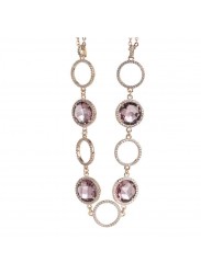 Boccadamo Double Wire Necklace with Alternating Crystals Amethyst and Zircons