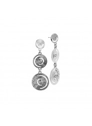  Earrings with Concentric Pendants Decorated with Swarovski Crystals