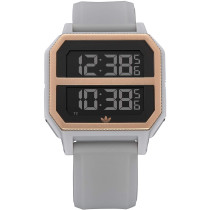 Adidas Men's Archive R2 Digital Copper Dial Clear Granite Rubber Watch Z16 3272-00