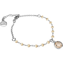  Boccadamo Mya Collection Inkanto Silver Tone Peach Crystal Charm Bracelet
