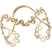 Boccadamo Harem Women's Gold Tone With Swarovski And Pearls Bangle XBR880D