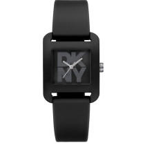 DKNY Women's City Sport 3-Hand Black Silicone Band Analog Watch DK1L002P0025