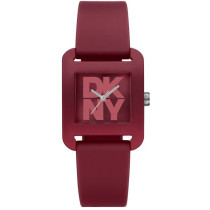 DKNY Women's City Sport 3-Hand Dark Red Silicone Band Analog Watch DK1L002P0035