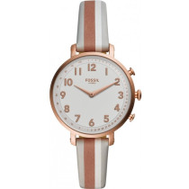 Fossil Women's Cameron White Dial Striped Pink Leather Watch FTW5049