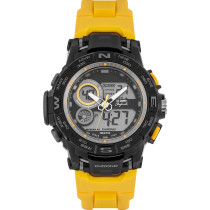 Lee Cooper Men's Originals Digital Black Dial Yellow Rubber Watch ORG05405.624