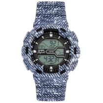Lee Cooper Men's Originals Digital Grey Dial Printed Rubber Watch ORG05600.020