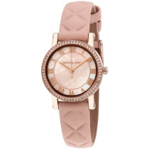 Michael Kors Women's Petite Norie Pink Mother of Pearl Dial Pink Leather Watch MK2683