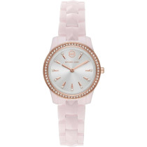 MICHAEL KORS Women's Runway Mercer Quartz Analog Watch with Ceramic Pink Strap MK6841