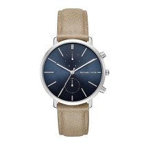 Michael Kors Men's Jaryn Blue Dial Leather Band Watch MK8540