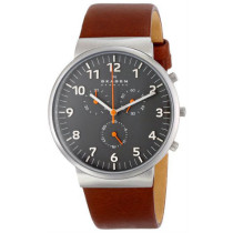 Skagen Men's Ancher Leather Quartz Watch