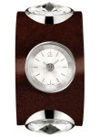 Calvin Klein Women's Silver Dial Brown Leather Watch K4623120