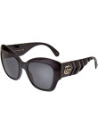 Gucci Women's Full Rim Butterfly Black Frame Grey Lens Sunglasses GG0808S-001-53