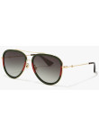 Gucci Women's Pilot Full Rim Gold Frame Sunglasses GG0062S-003-57