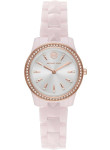 MICHAEL KORS Women's Runway Mercer Quartz Analog Watch with Ceramic Pink Strap MK6841